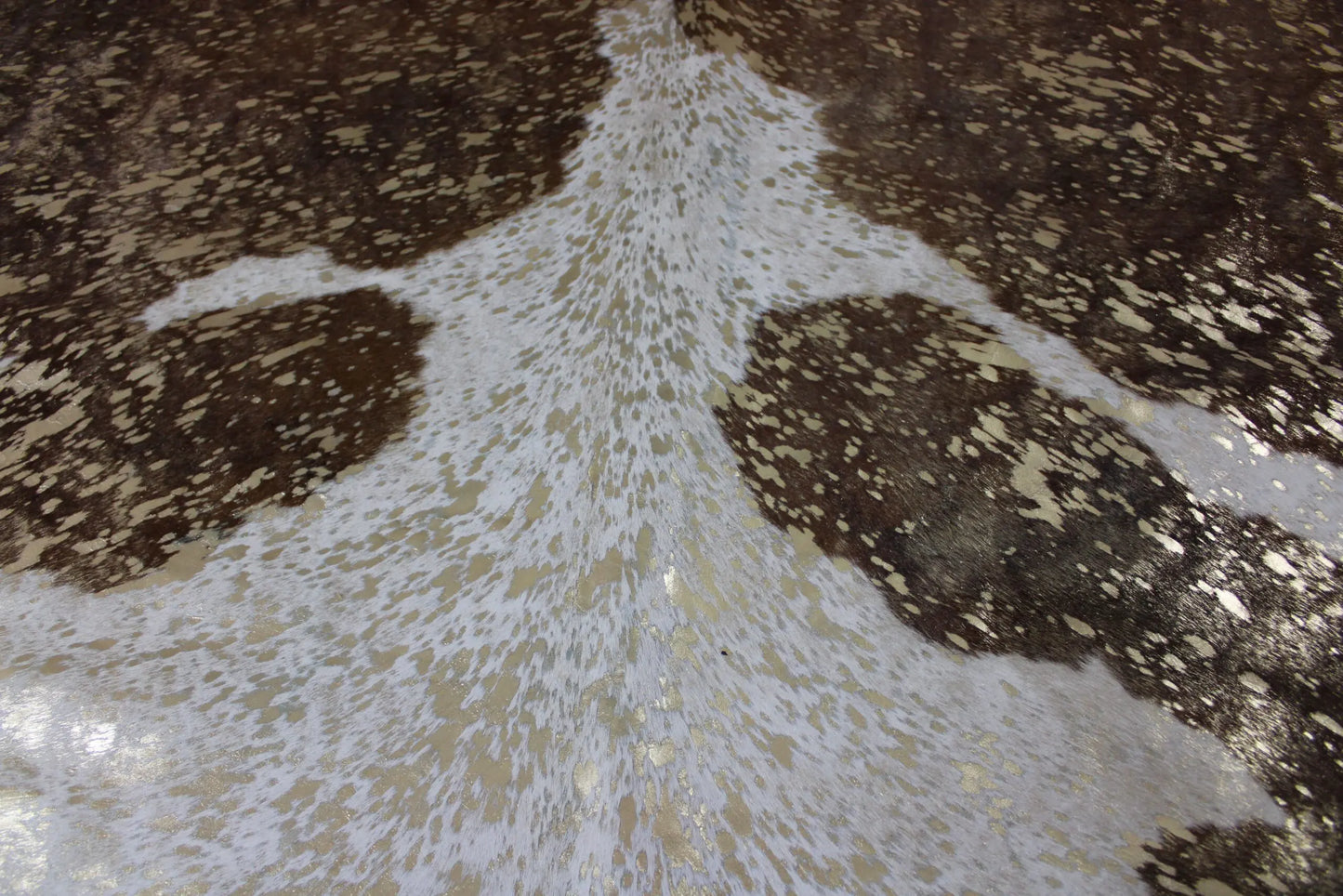 Brown and White Gold Metallic Cowhide CM300