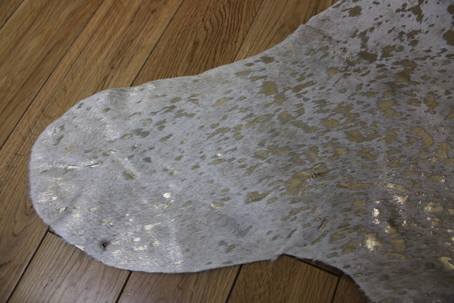 Brown and White Gold Metallic Cowhide CM310