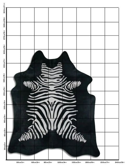 Zebra Print Cowhide Rug C01050