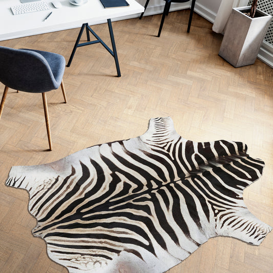 Zebra Faux Hide Rug Lifestyle Image