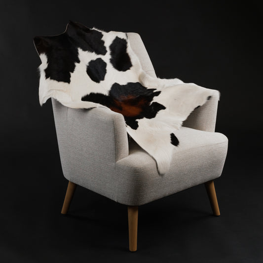 Brown, Black, Copper & White Calf Skin Rug CF131 Lifestyle Image