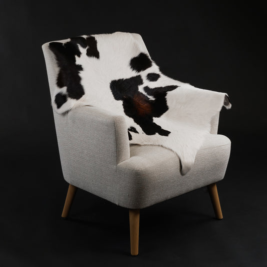 Brown & White Calf Skin Rug CF141 Lifestyle Image