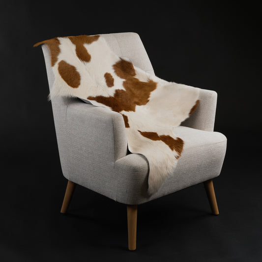 Brown & White Calf Skin Rug CF146 Lifestyle Image