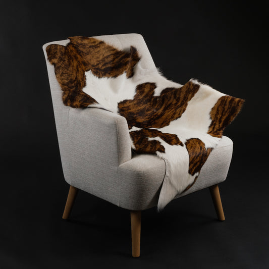 Brown & White Brindle Calf Skin Rug CF152 Lifestyle Image