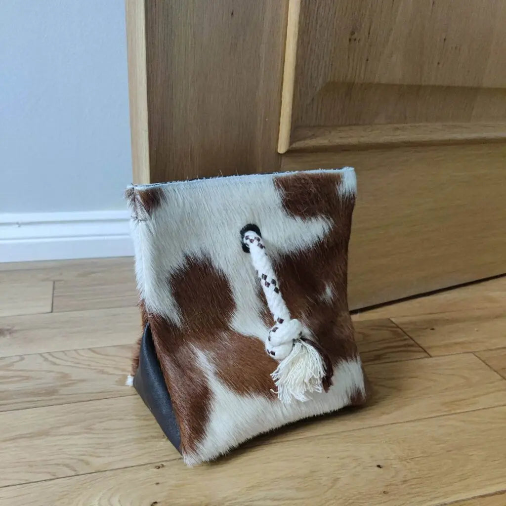 Cowskin Rug Door Stopper Brown & White CDS001