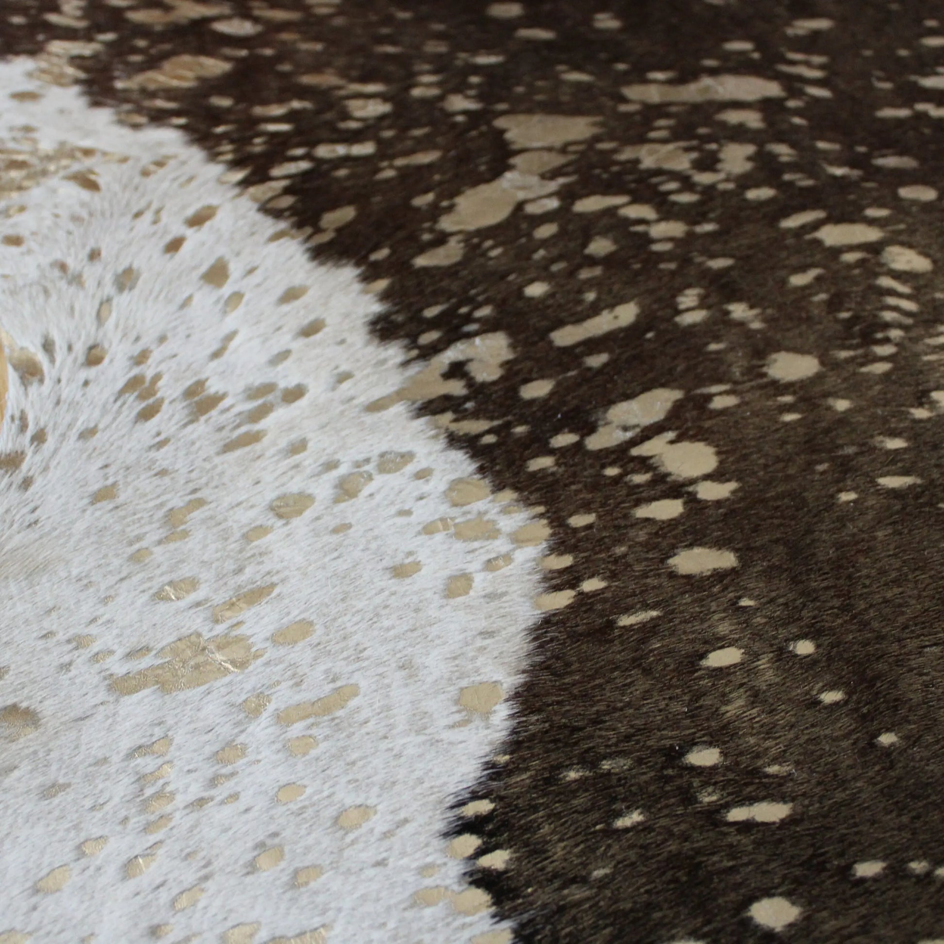 XXL Brown and White Gold Metallic Cowhide CM268
