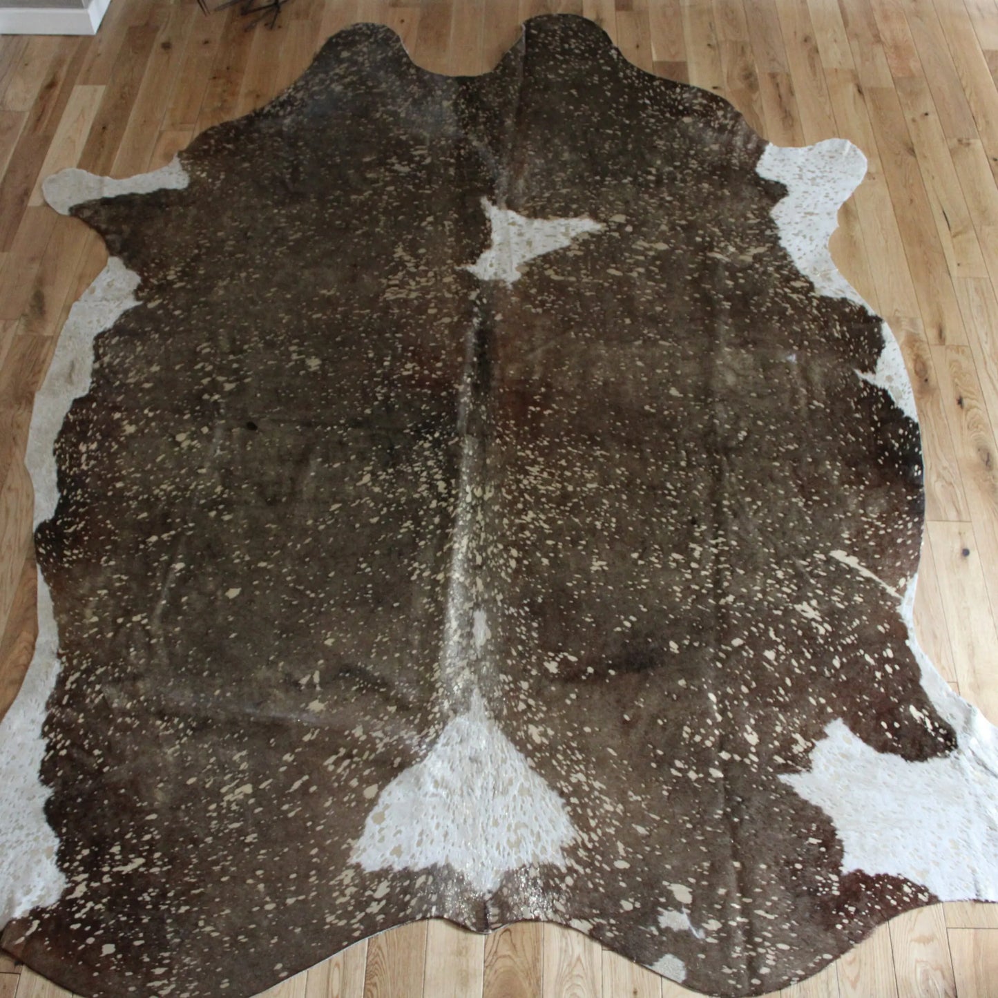 XXL Brown and White Gold Metallic Cowhide CM268