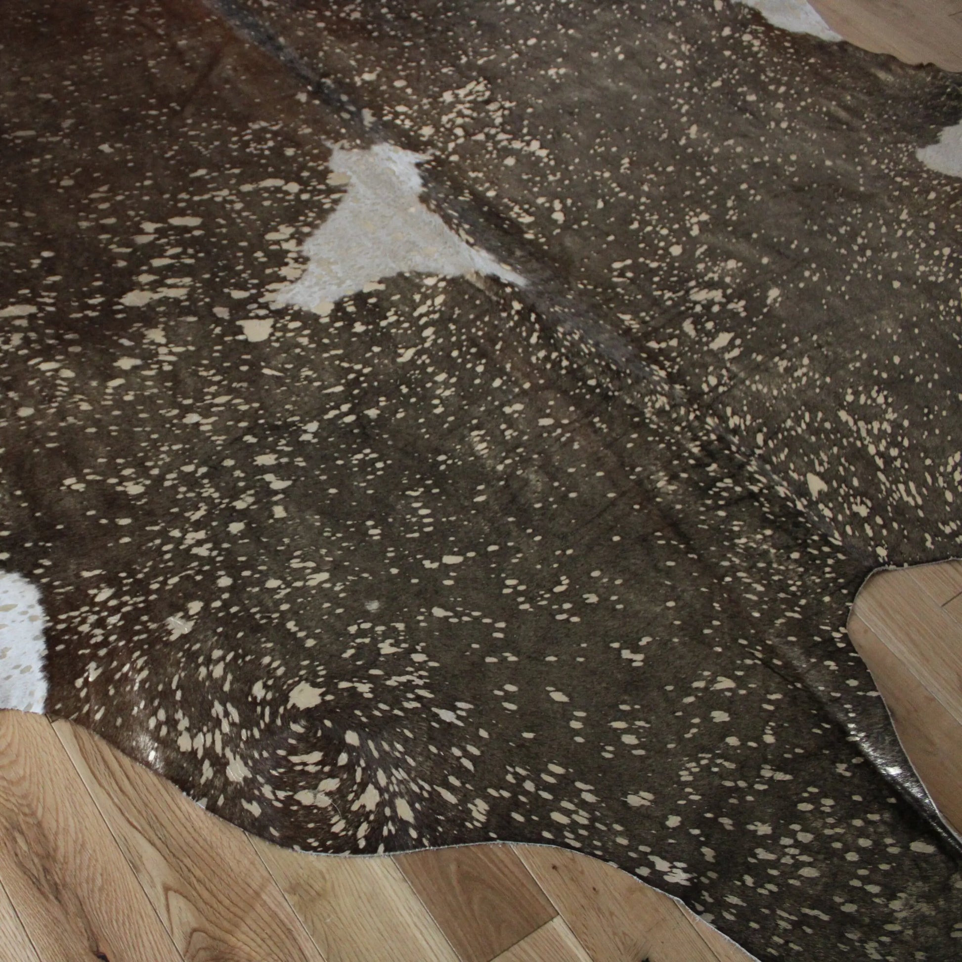 XXL Brown and White Gold Metallic Cowhide CM268