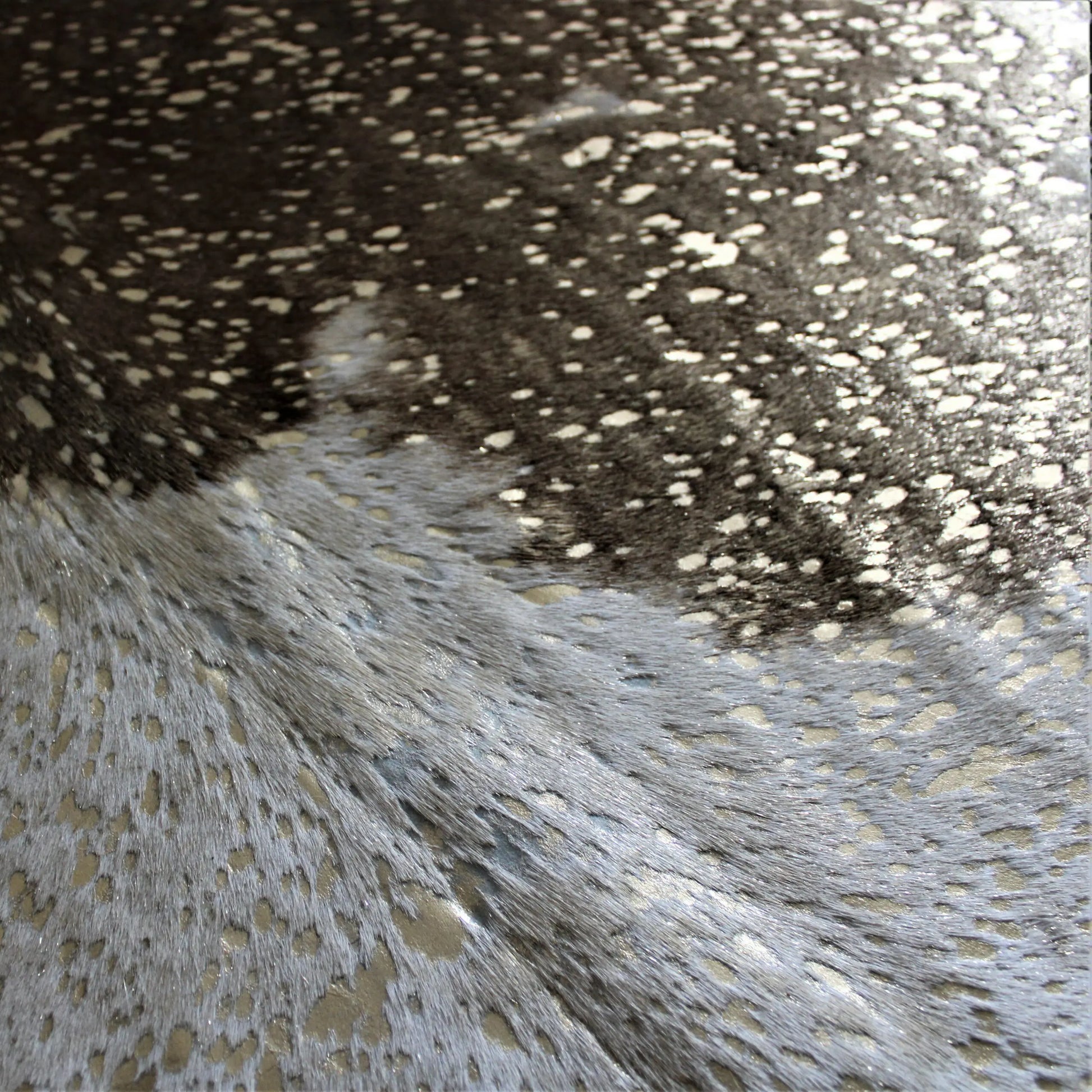 Brown and White Gold Metallic Cowhide CM279