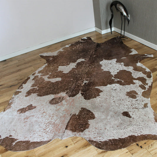 Brown and White Rose Gold Metallic Cowhide CM283