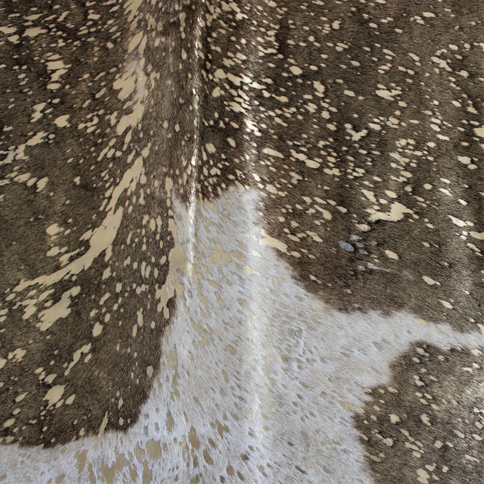 Brown and White Gold Metallic Cowhide CM284