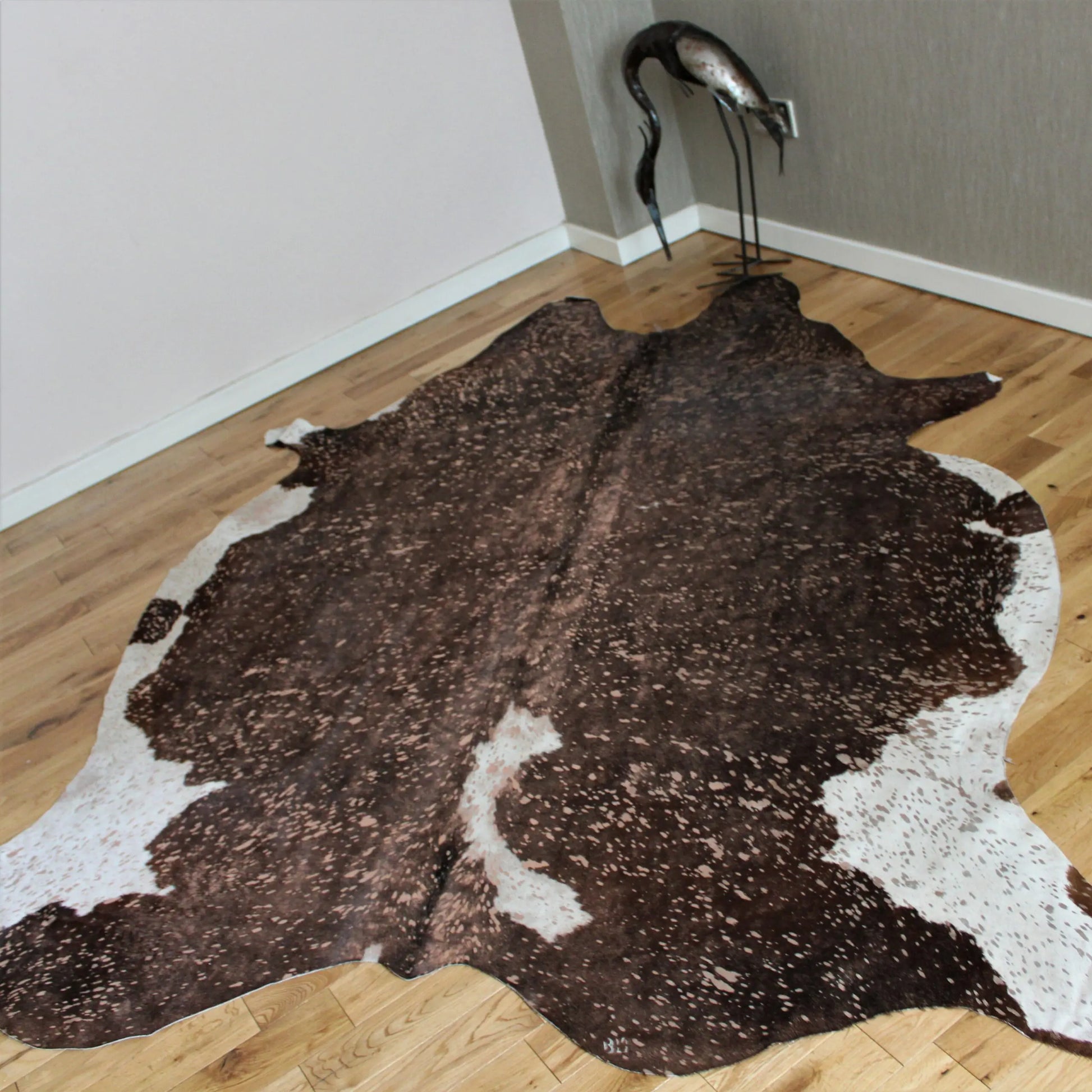 Brown and White Rose Gold Metallic Cowhide CM287