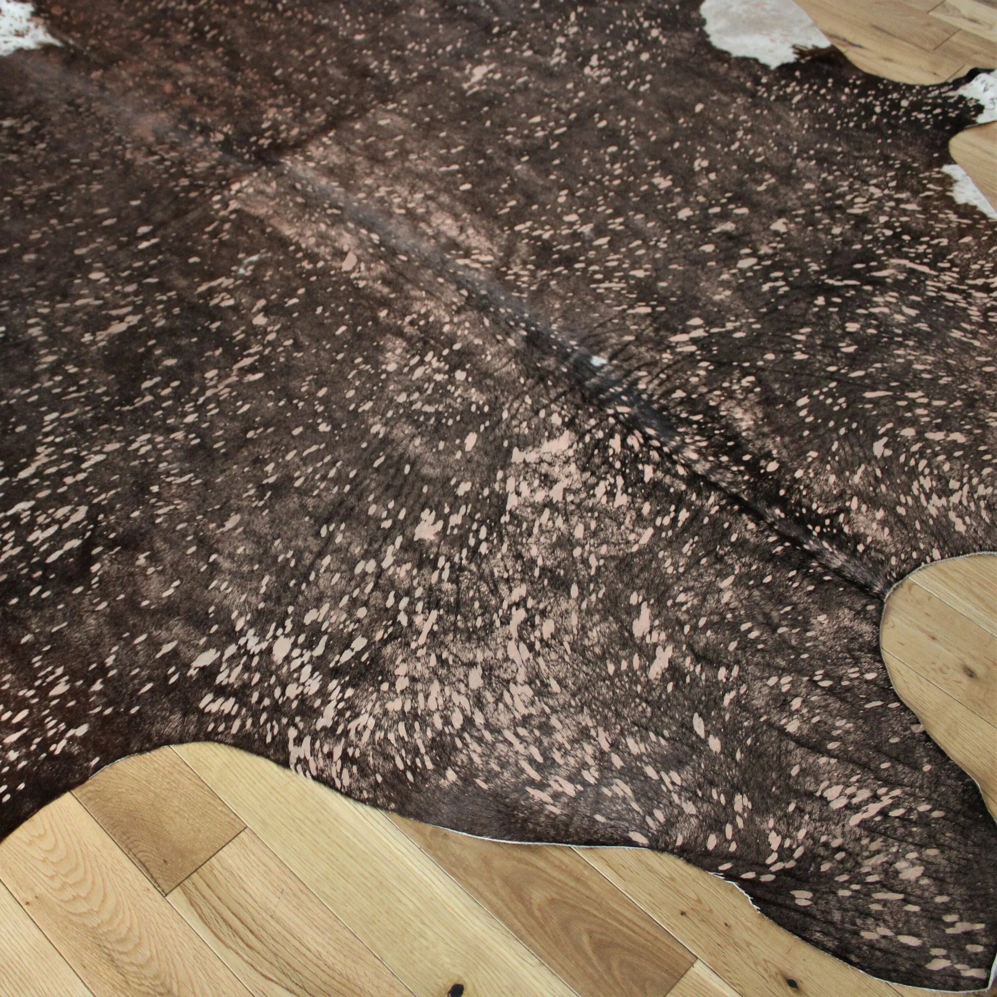 Brown and White Rose Gold Metallic Cowhide CM287