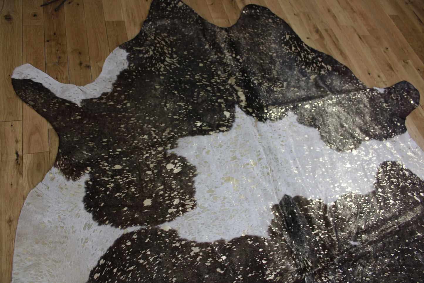 Brown and White Gold Metallic Cowhide CM298