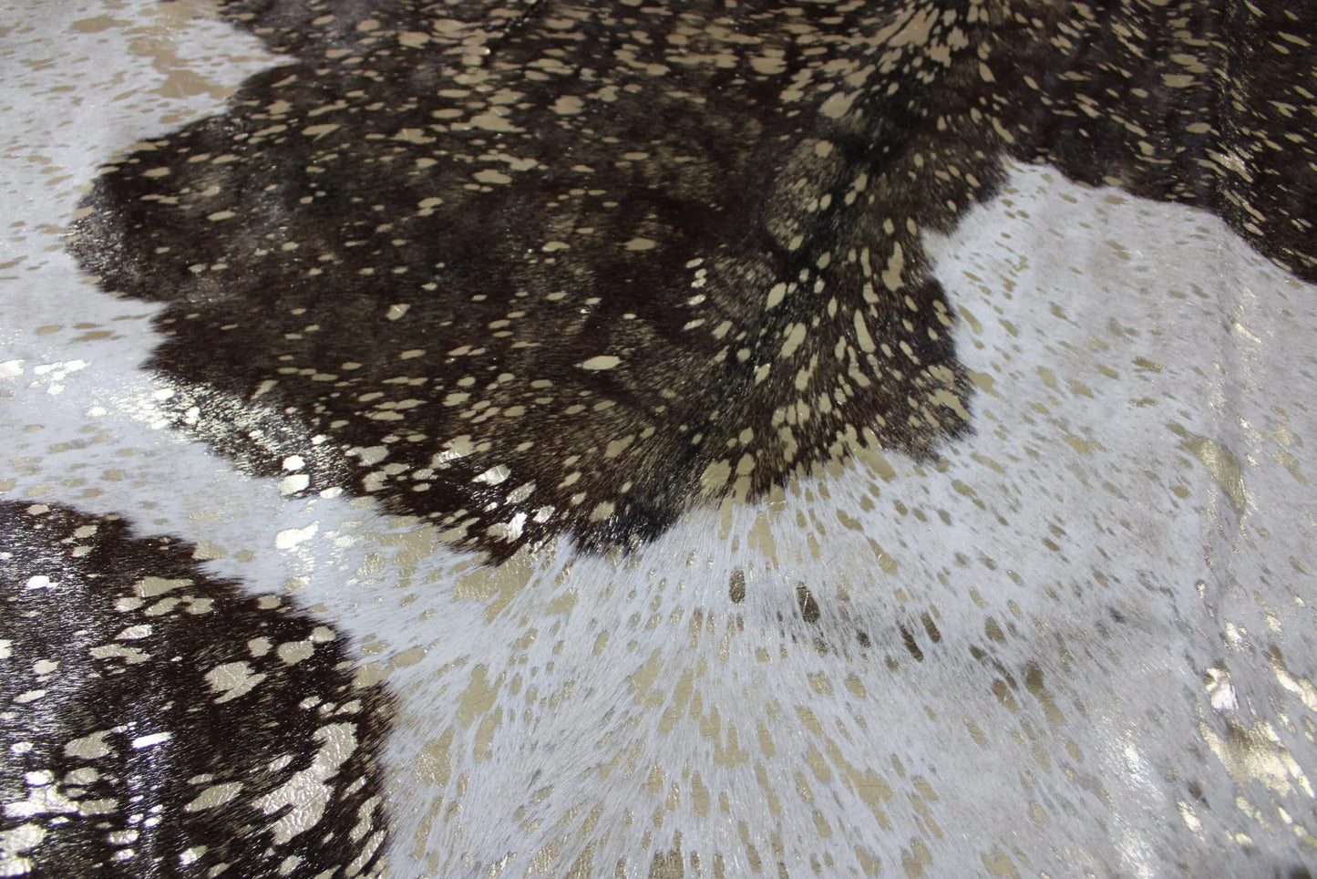Brown and White Gold Metallic Cowhide CM298