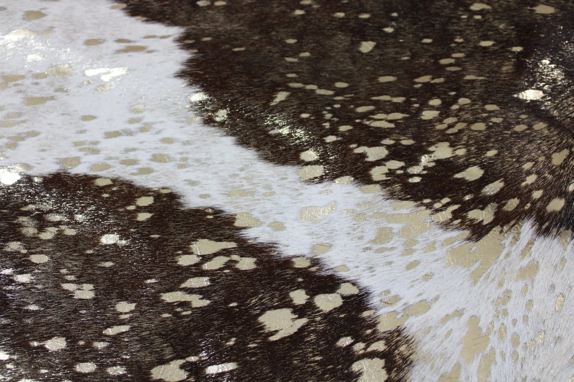 Brown and White Gold Metallic Cowhide CM298