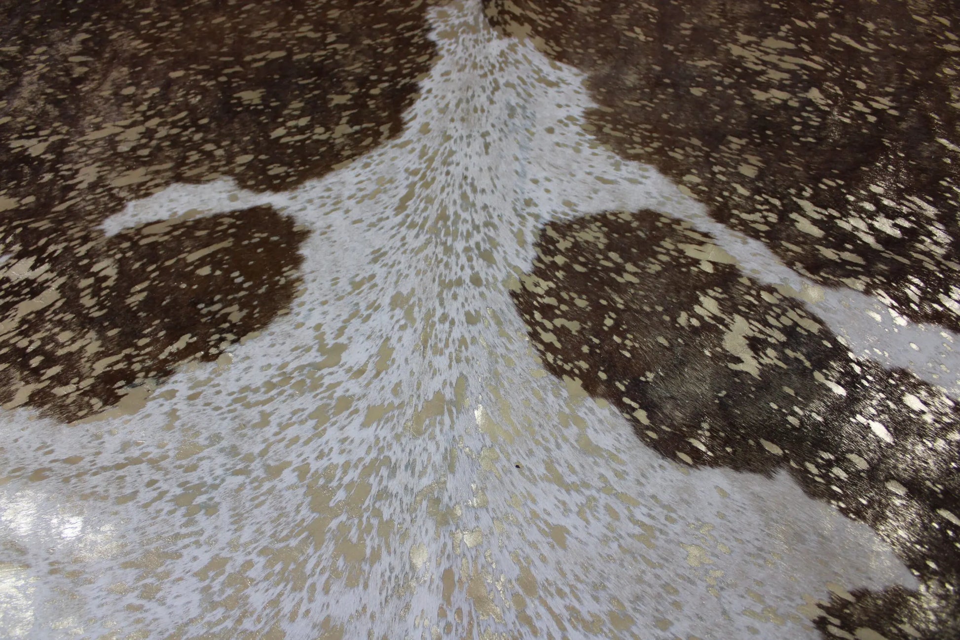 Brown and White Gold Metallic Cowhide CM300