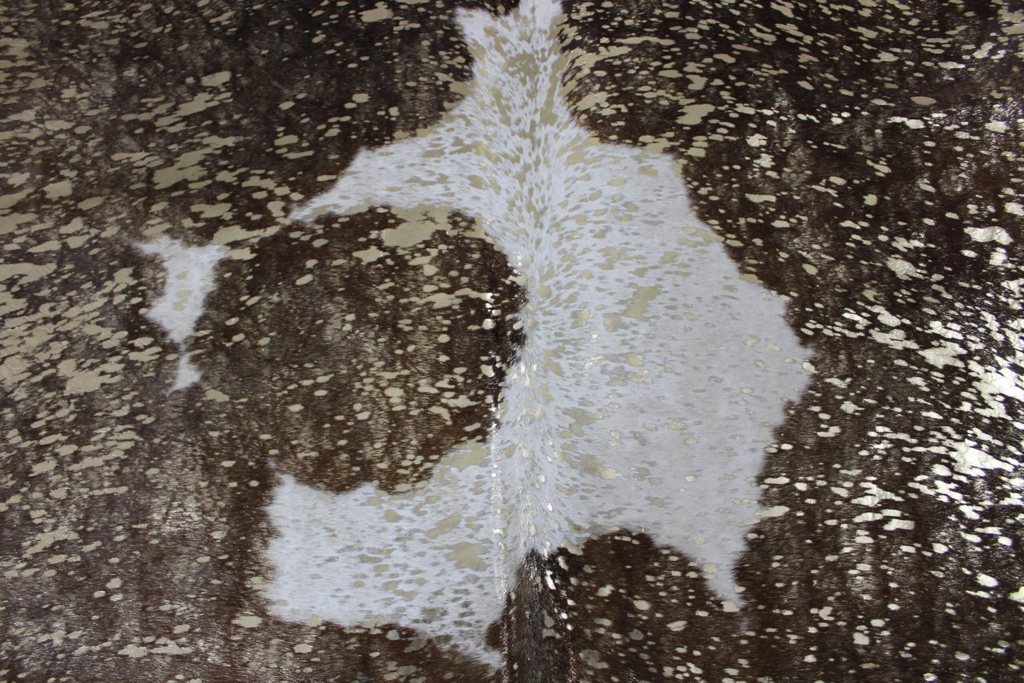 Brown and White Gold Metallic Cowhide CM300