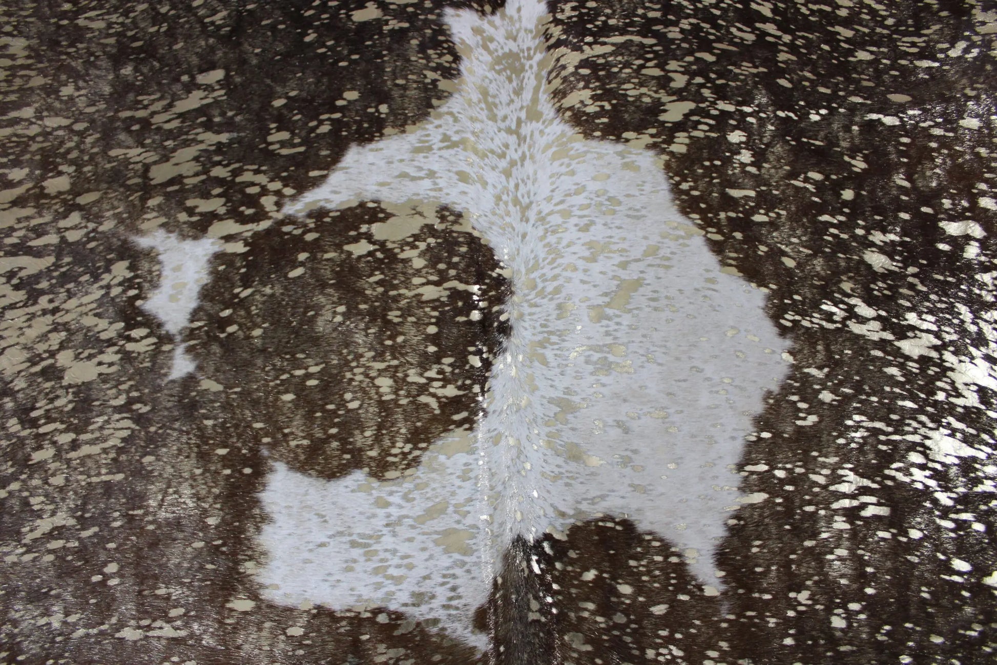 Brown and White Gold Metallic Cowhide CM300