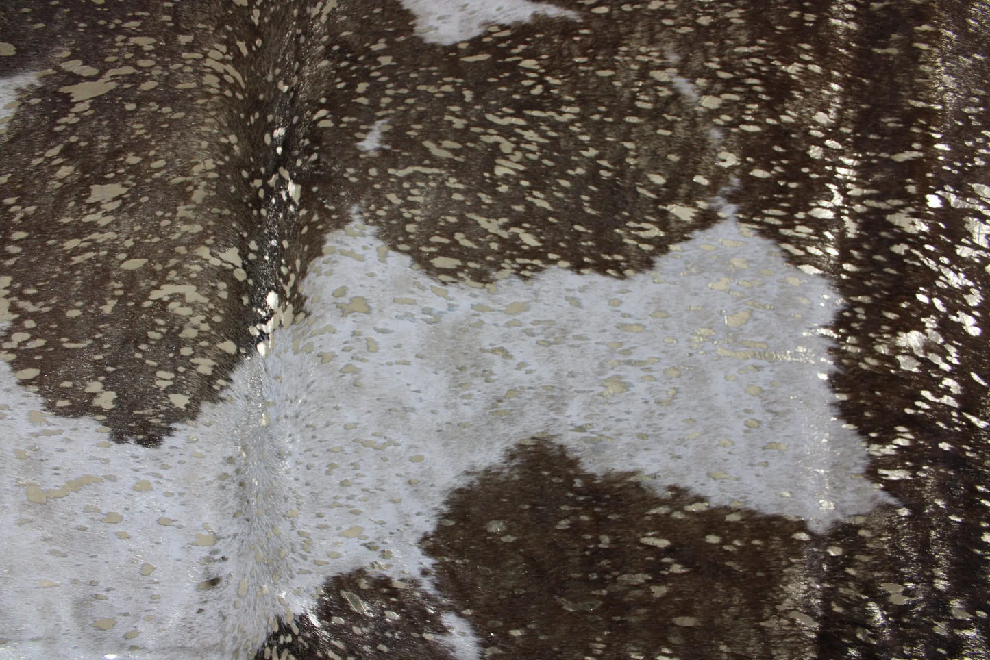 Brown and White Gold Metallic Cowhide CM304