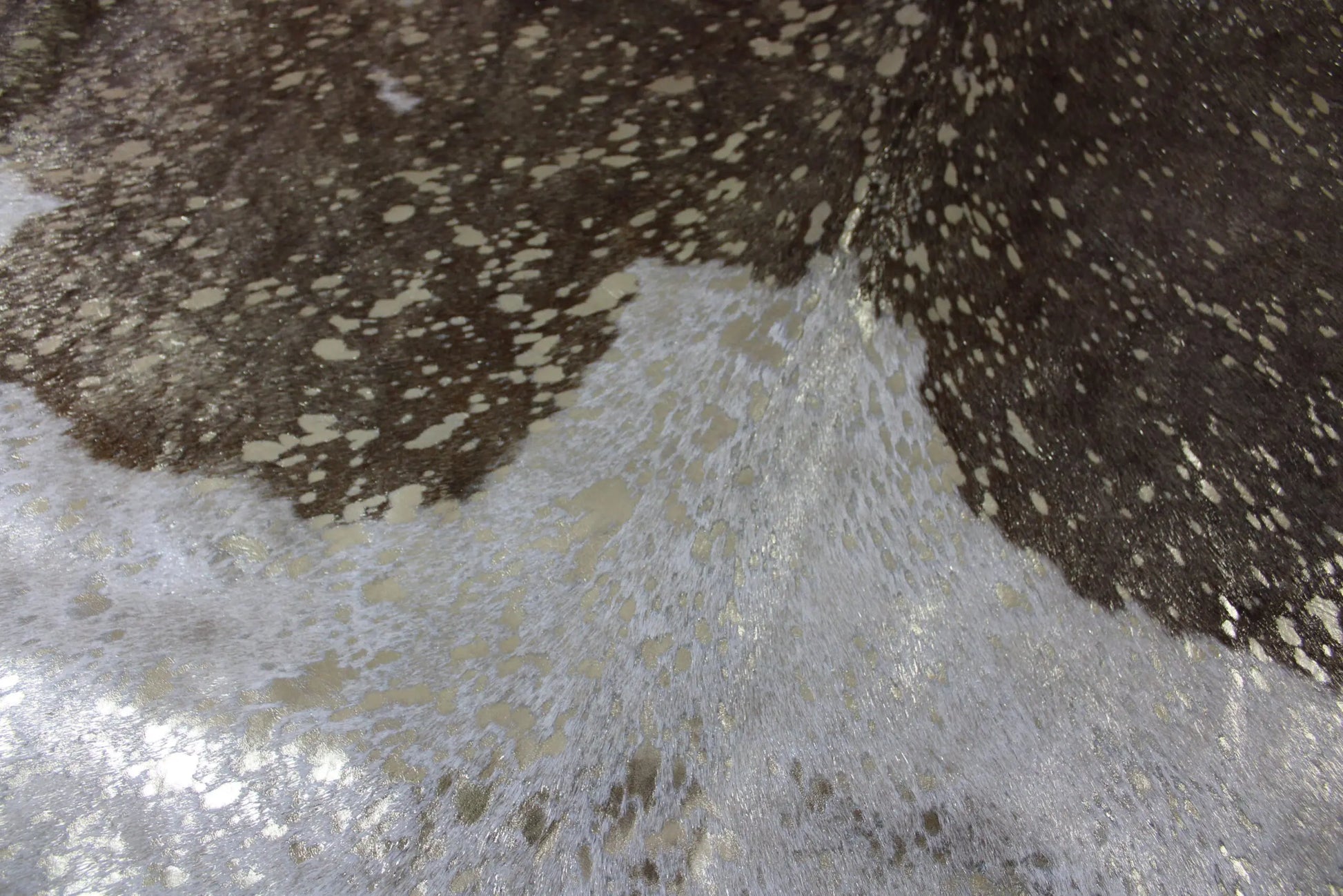 Brown and White Gold Metallic Cowhide CM308