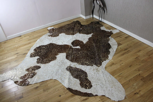 Brown and White Gold Metallic Cowhide CM310