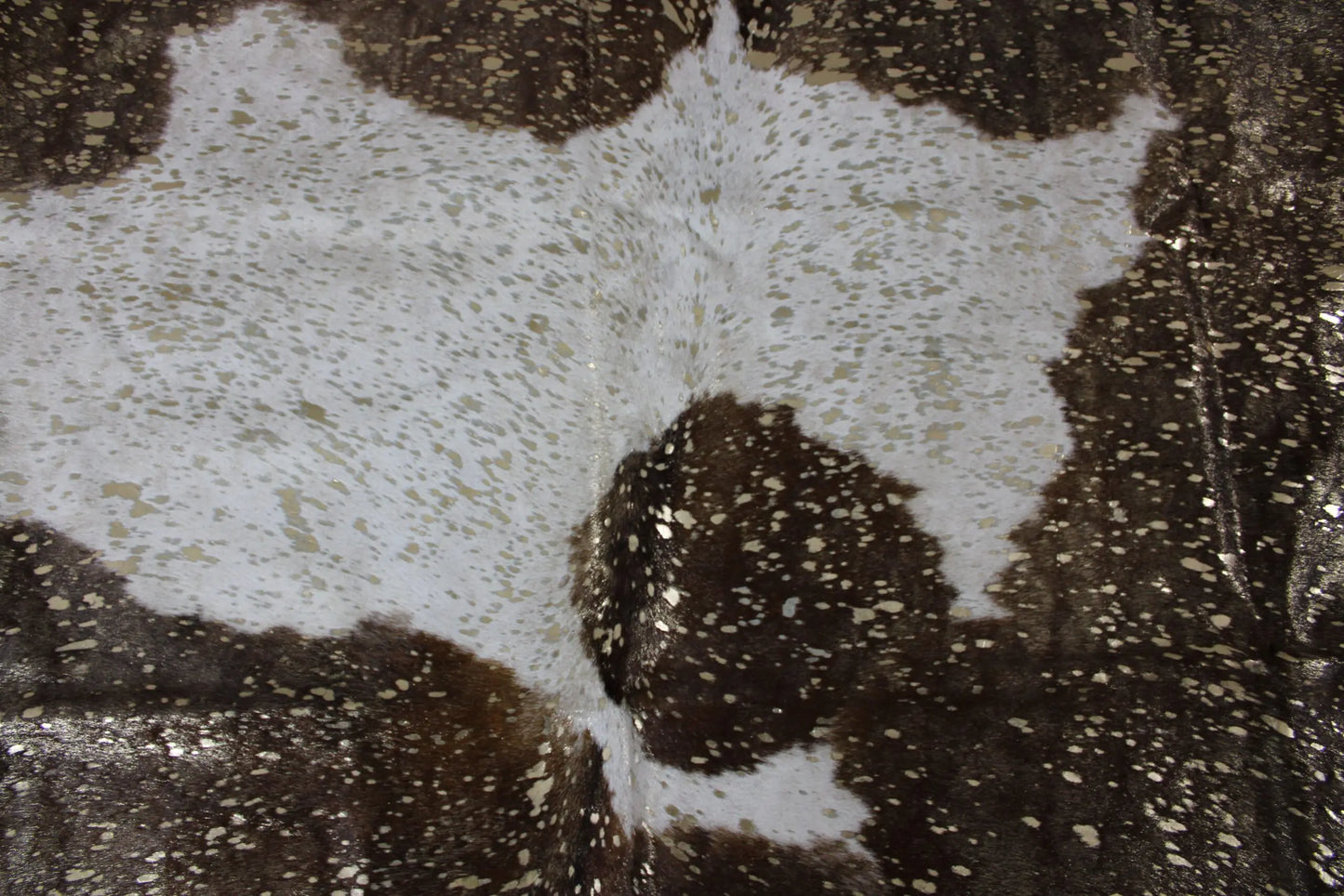 Brown and White Gold Metallic Cowhide CM310