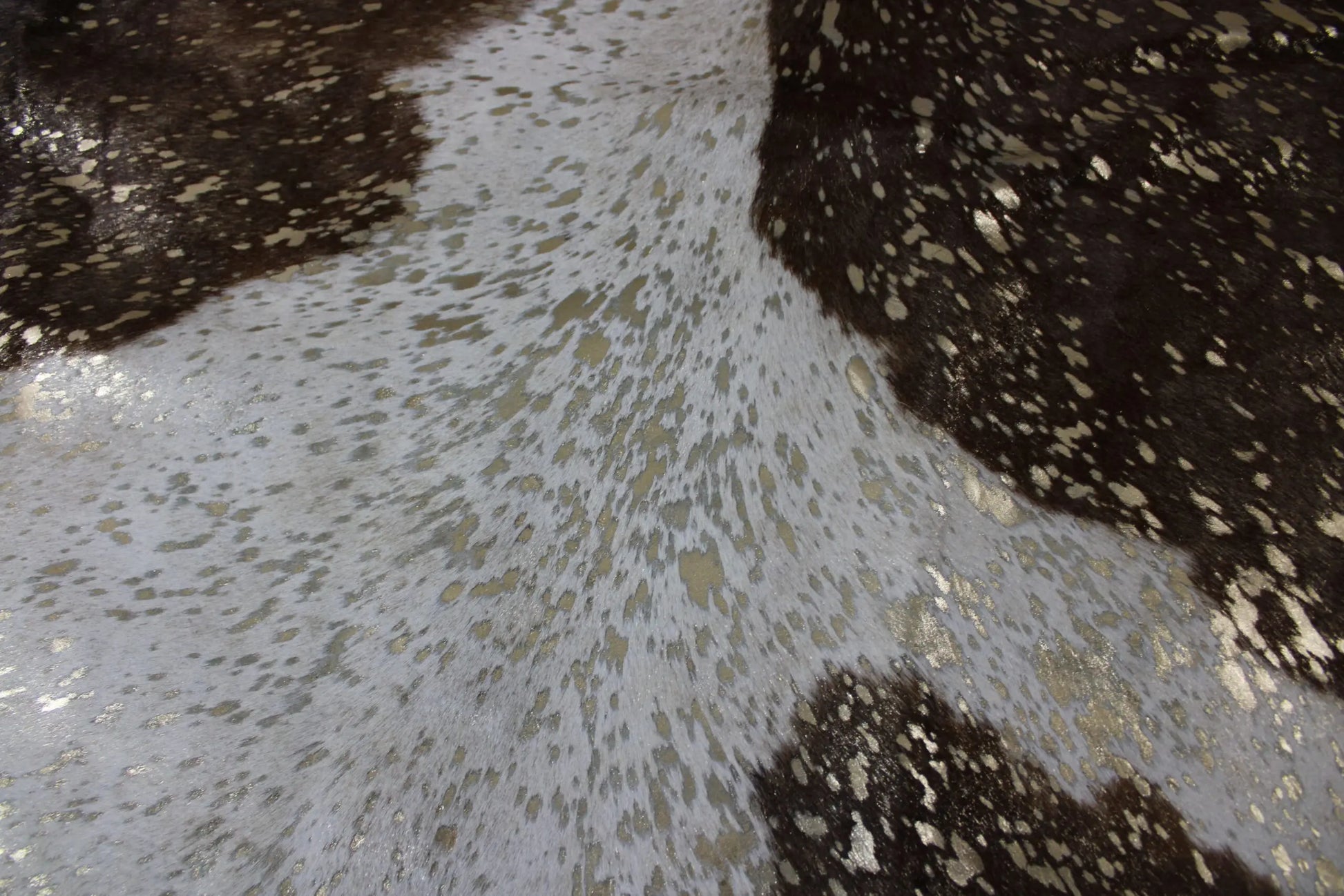 Brown and White Gold Metallic Cowhide CM310