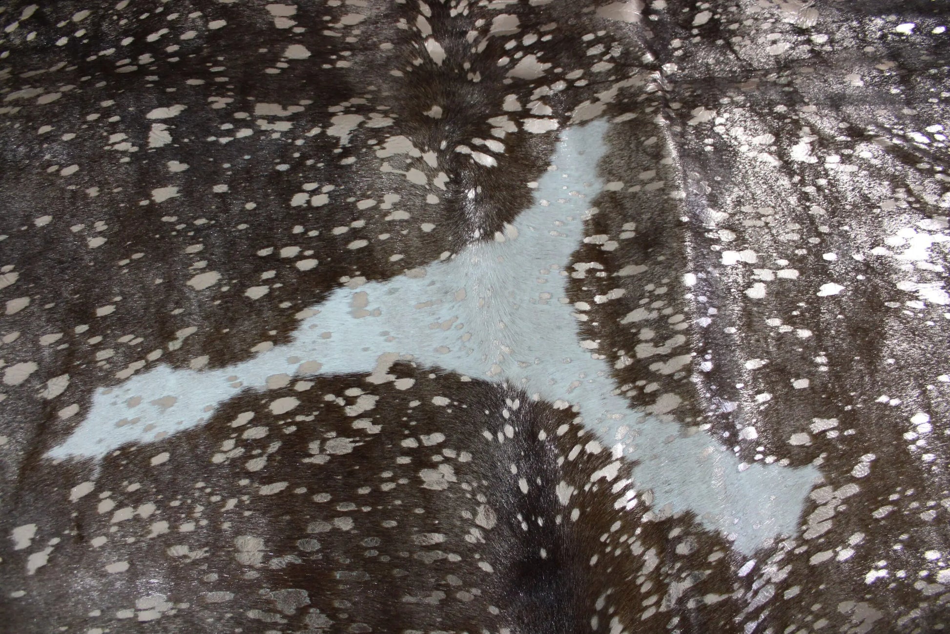 Brown and White Rose Gold Metallic Cowhide CM303