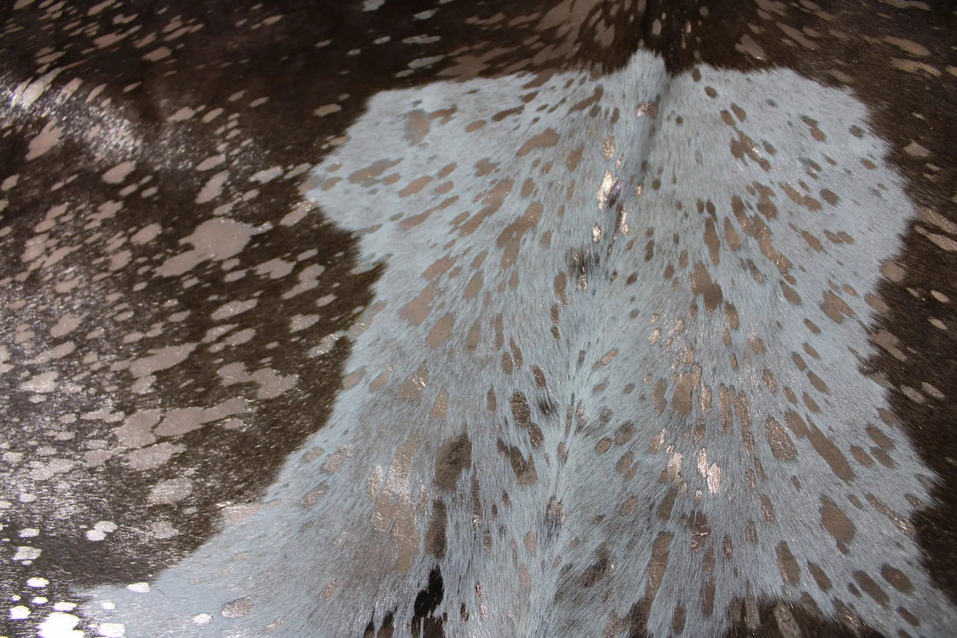 Brown and White Rose Gold Metallic Cowhide CM303