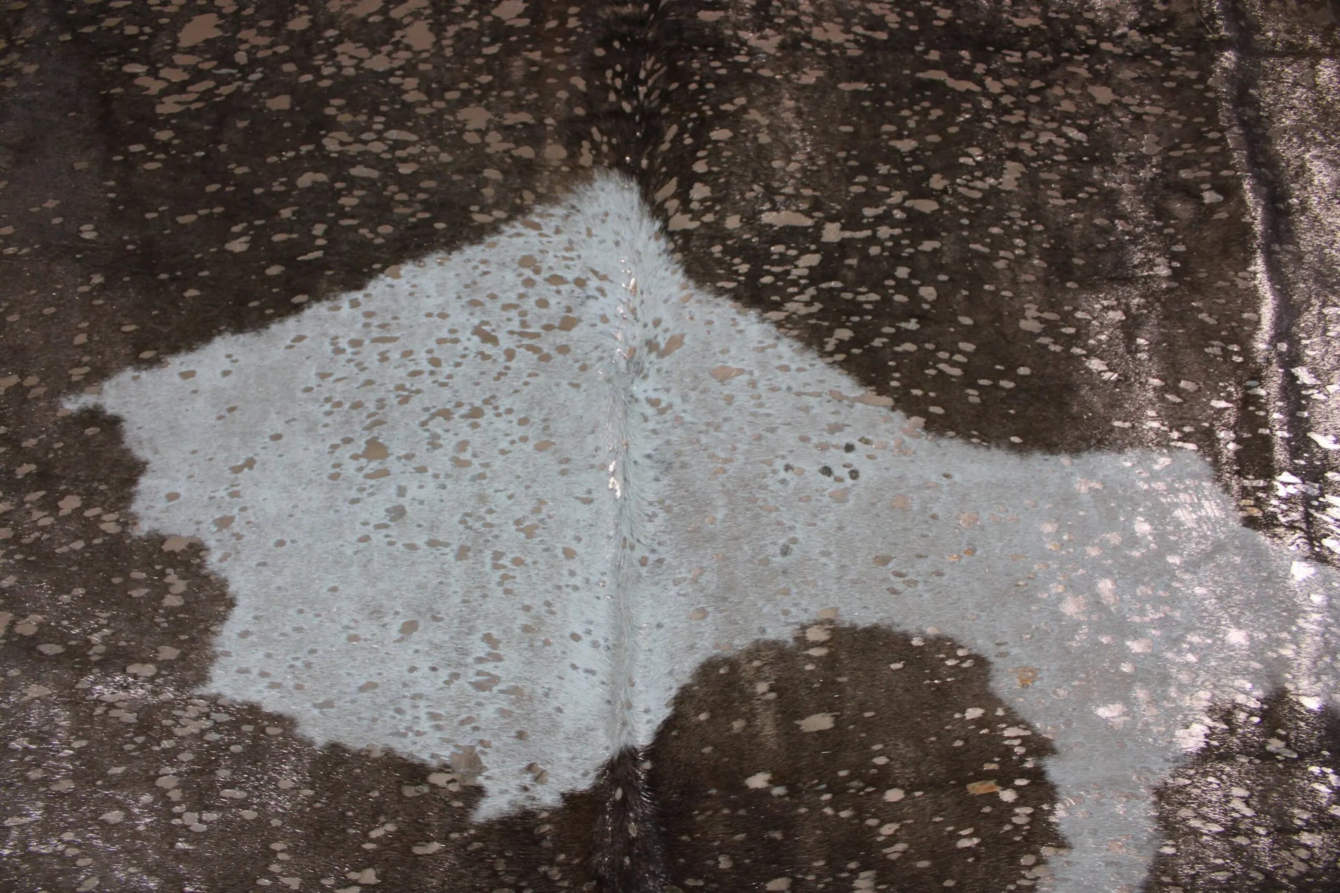 Brown and White Rose Gold Metallic Cowhide CM313