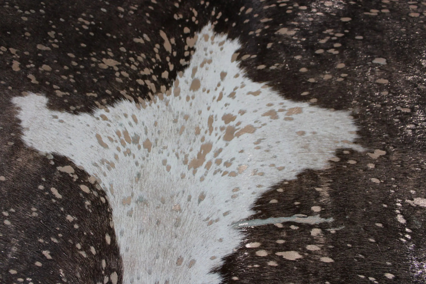 Brown and White Rose Gold Metallic Cowhide CM317