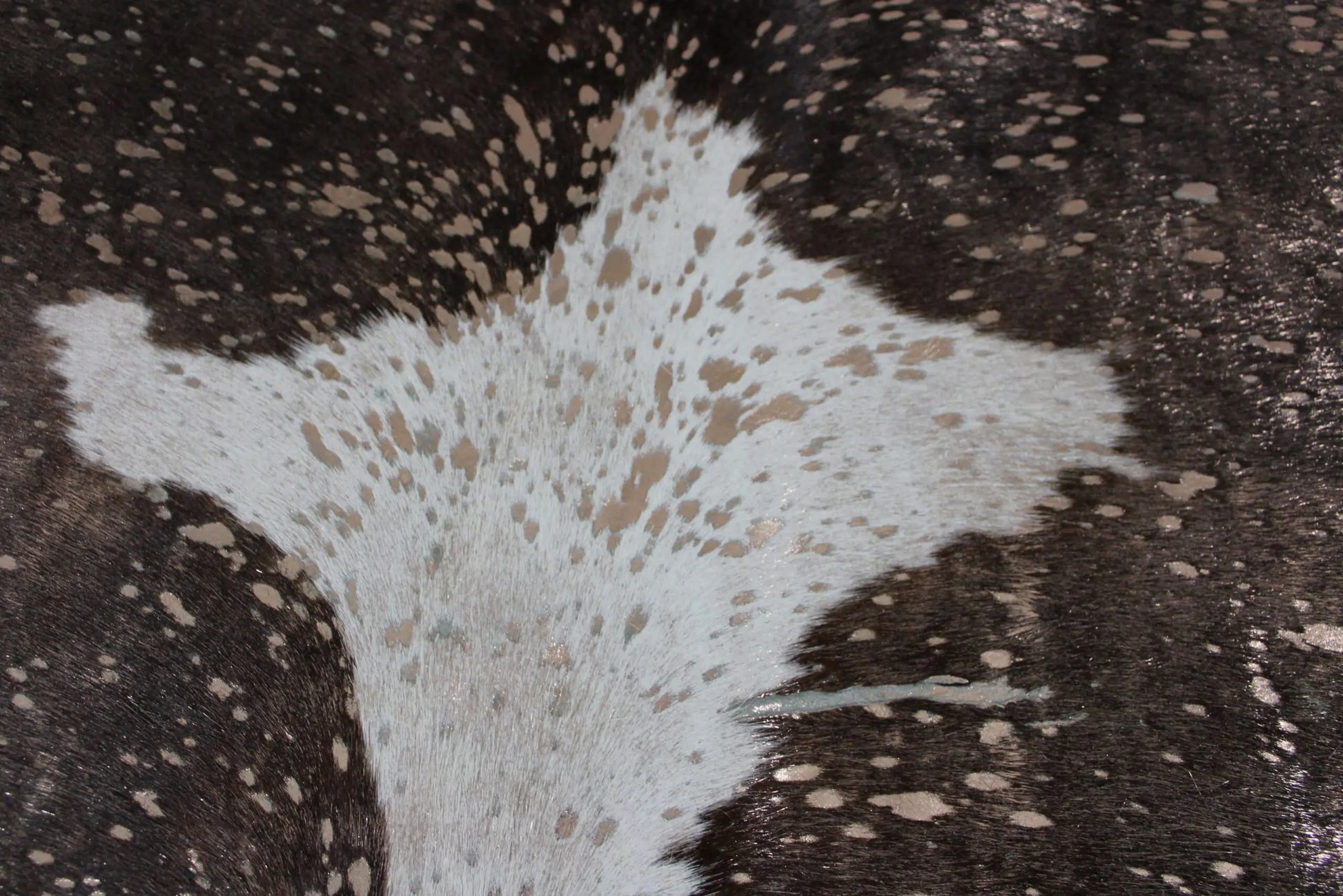 Brown and White Rose Gold Metallic Cowhide CM317