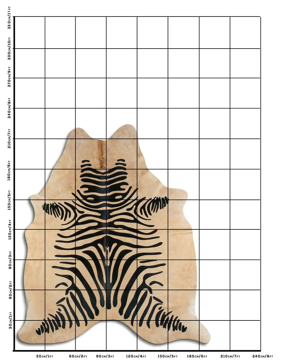 Zebra Print Cowhide Rug C01065