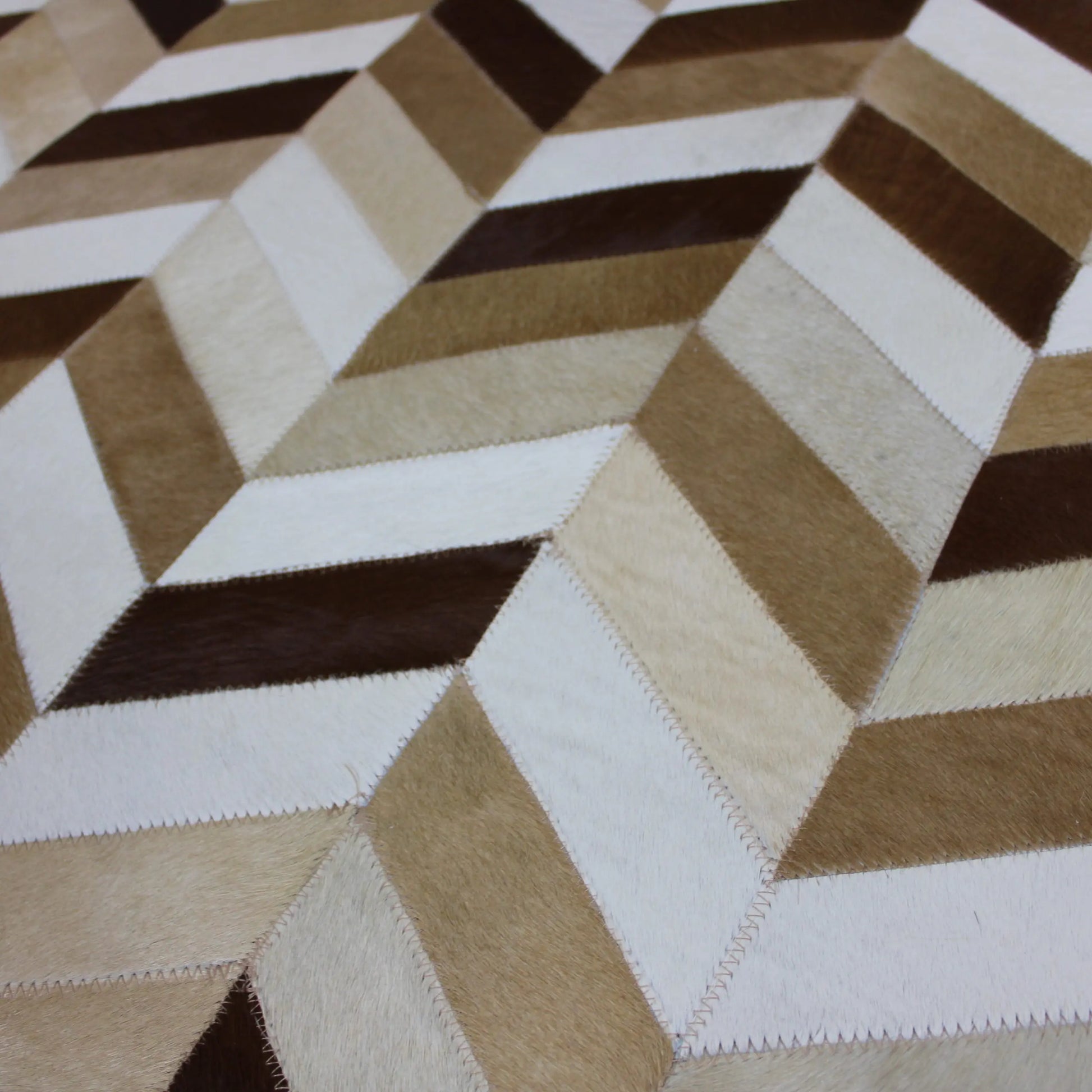Patchwork Chevron Cowhide Rug