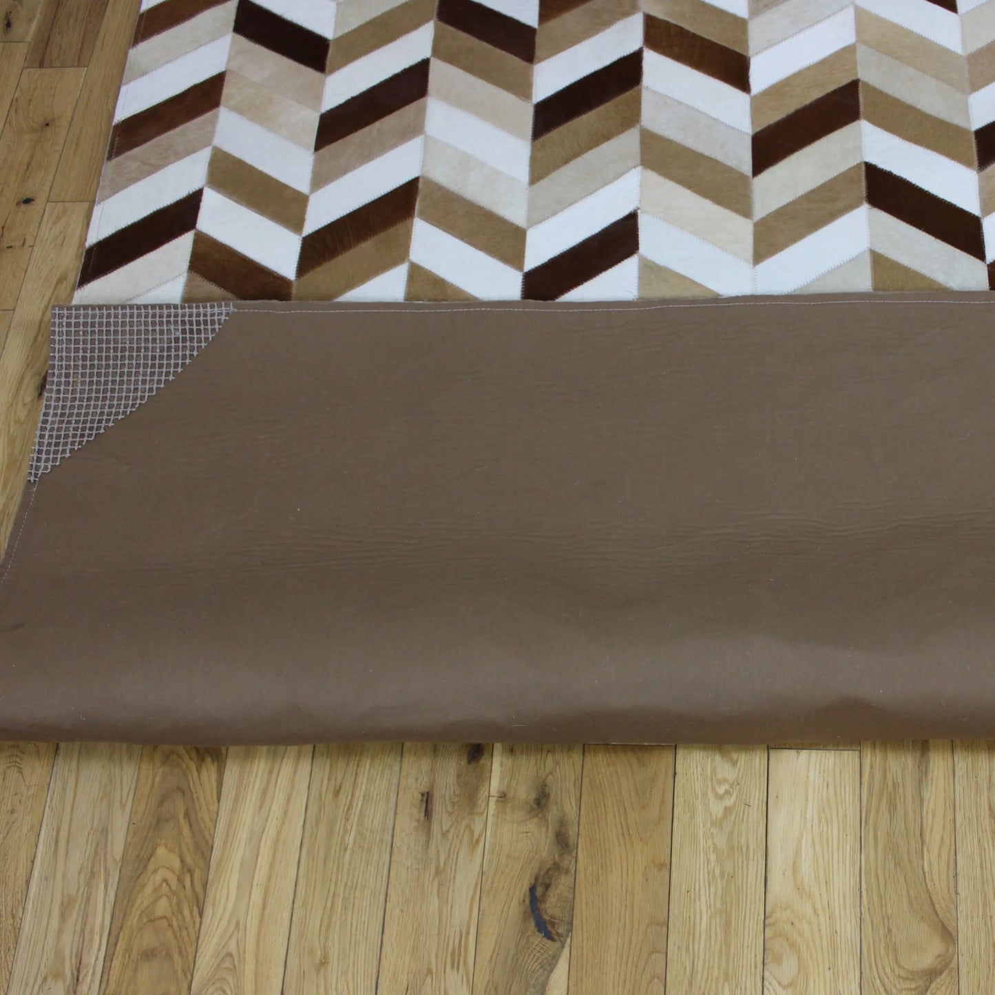 Patchwork Chevron Cowhide Rug