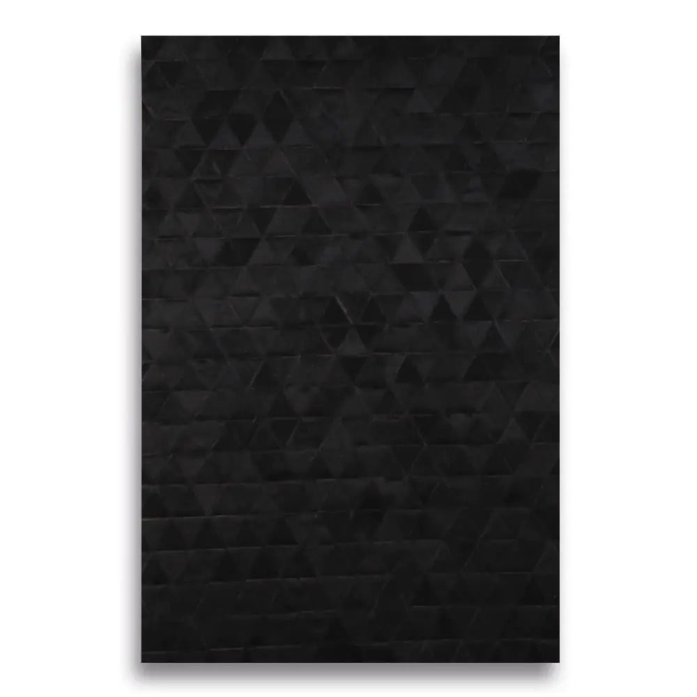 Patchwork Designer Cowhide Rug Pyramid Black