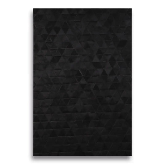 Patchwork Designer Cowhide Rug Pyramid Black
