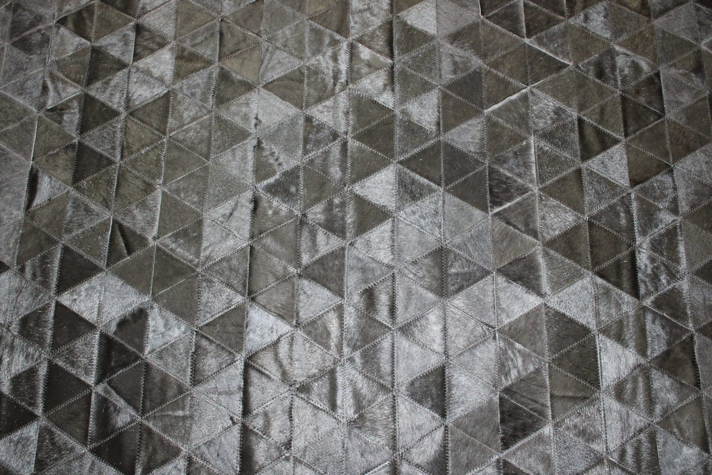 Patchwork Designer Cowhide Rug Pyramid Black