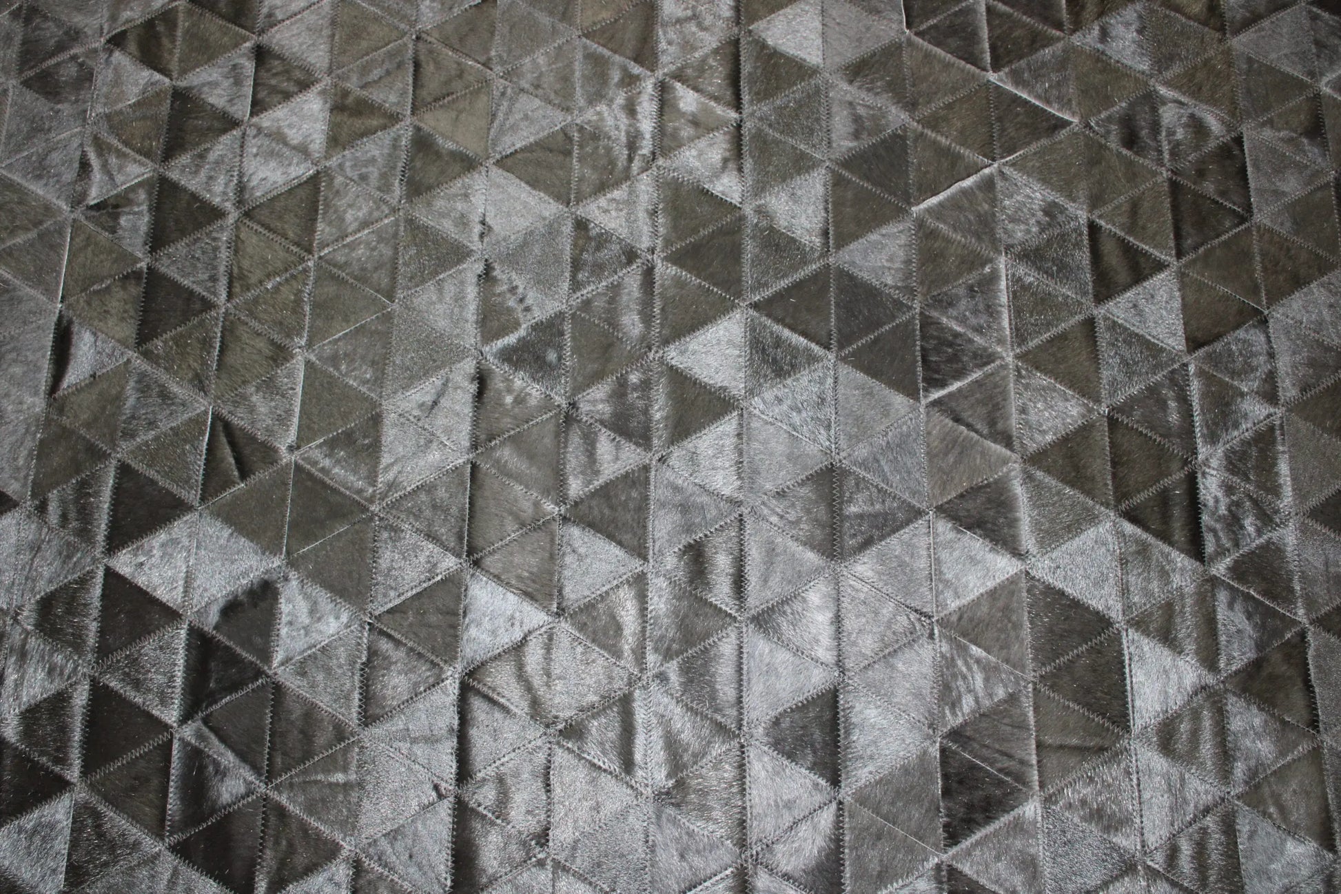 Patchwork Designer Cowhide Rug Pyramid Black