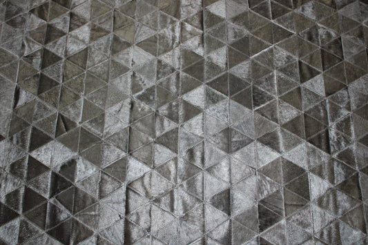 Patchwork Designer Cowhide Rug Pyramid Black