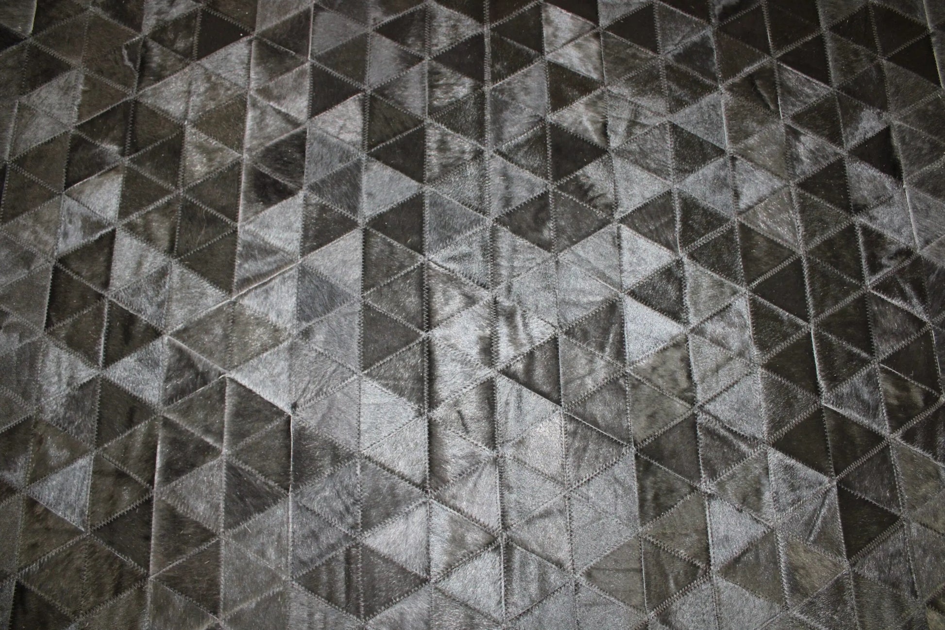 Patchwork Designer Cowhide Rug Pyramid Black