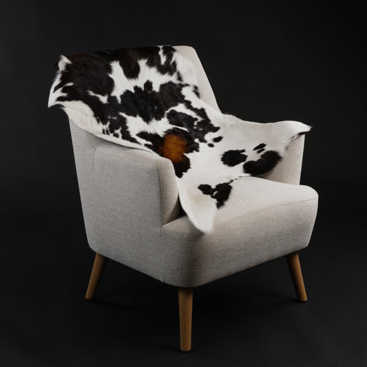Calf Skin Rug Brown, Black, Copper & White CF129 Lifestyle Image