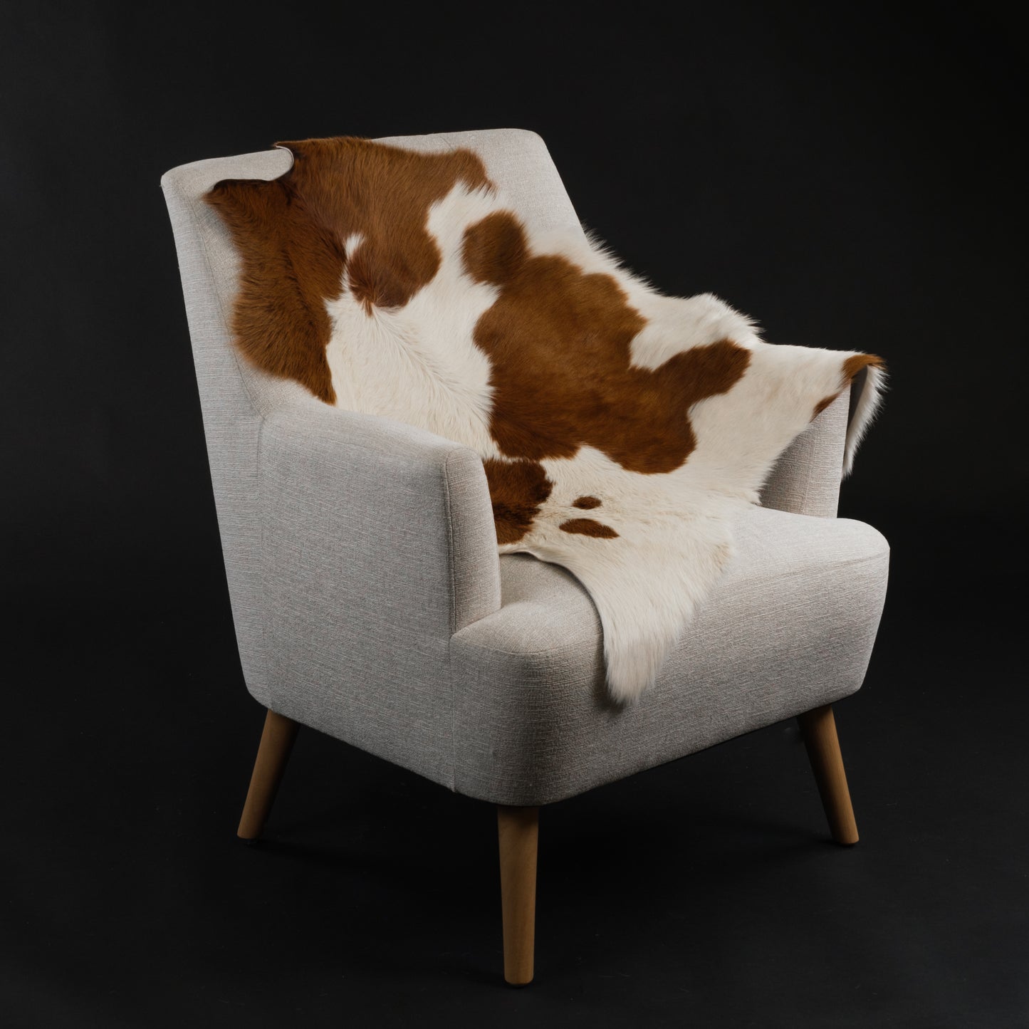 Brown & White Calf Skin Rug CF155 Lifestyle Image