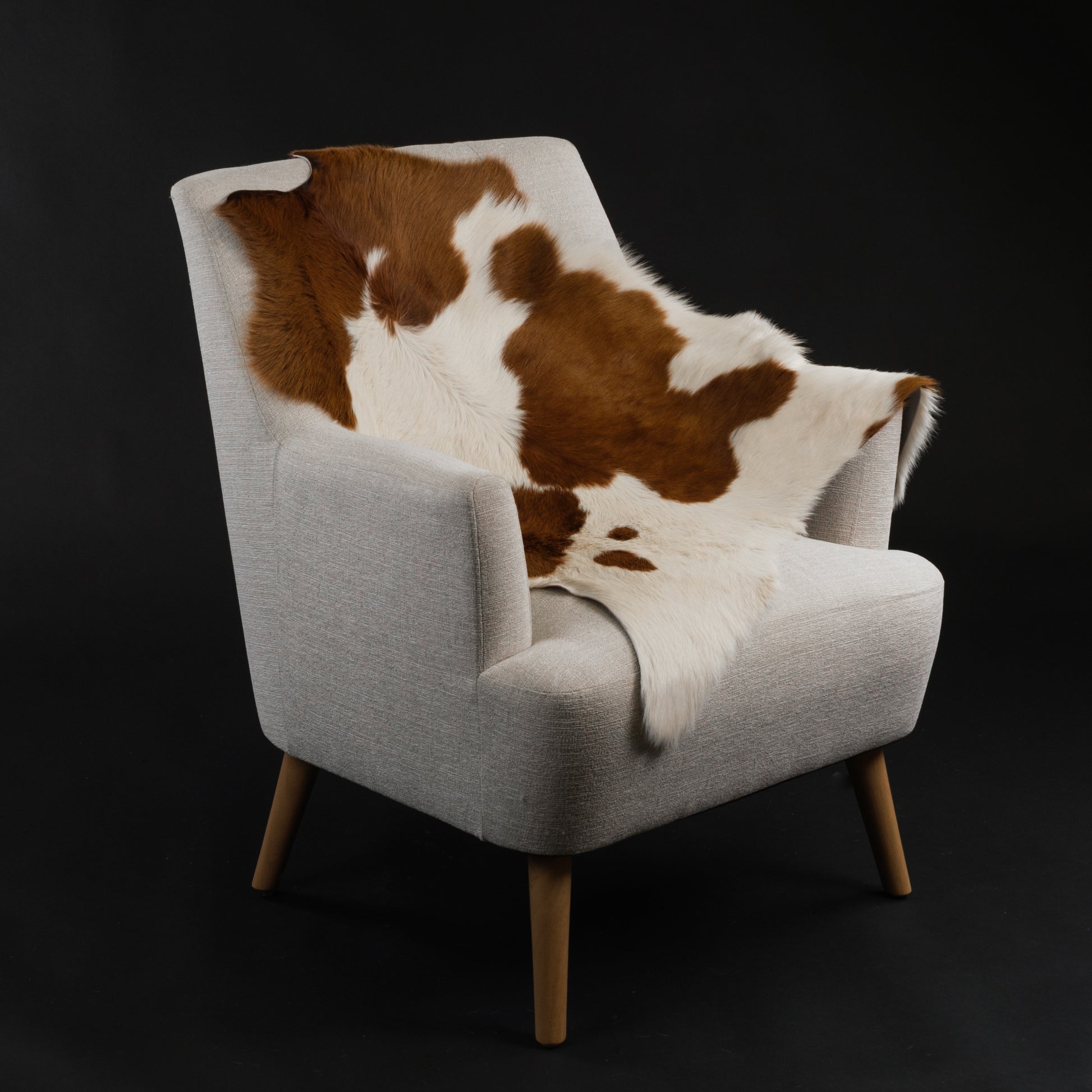 Brown & White Calf Skin Rug CF155 Lifestyle Image